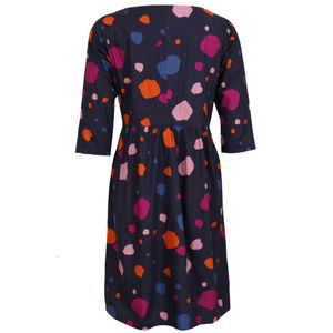 Robe Avery 100% coton, style bohème décontracté, imprimé à pois, longueur genoux, pour l'été, l'automne, le printemps, à porter au quotidien - Product Image 5