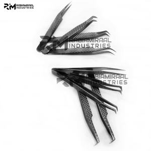 RMI ที่คีบขนตาผลิตภัณฑ์สุดพิเศษสีดำพลาสม่า/ ด้ามจับเพชรสแตนเลสชุดแหนบต่อขนตา - Product Image 6