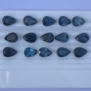 10mm 12mm 14mm Naturel Londres Bleu Topaze Pierre À Facettes Poire Coupe Semi Précieuse Pierre Précieuse En Gros En Vrac Fabrication De Bijoux Anneaux Goutte - Product Image 1