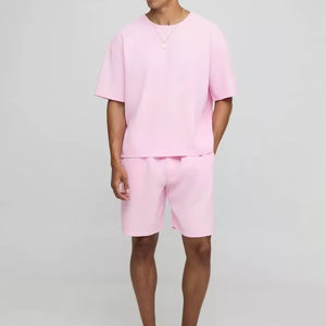 Venta al por mayor personalizado de los hombres de gran tamaño Boxy plisado pantalones cortos chándal de calidad superior transpirable ropa casual pulóver chándal para hombres - Product Image 1