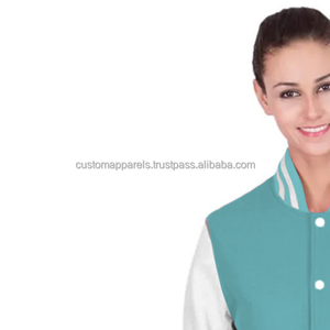 Chaqueta universitaria de lana de algodón de primera calidad para mujer, bordado personalizado, teñido de invierno, acolchado, transpirable, ecológico, ajuste de moda - Product Image 5