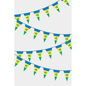 Banderines Triangulares de San Vicente y las Granadinas, Colección de Banderas para Fiestas - Product Image 1
