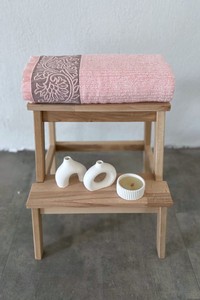 Toalla de baño Jacquard de bambú Rosa Saumon 70*140cm 70% bambú 30% mezcla de algodón suave Sevim diseño ecológico borde decorativo 470GSM - Product Image 2