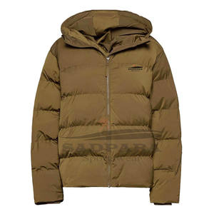 Blouson matelassé avec logo personnalisé pour hommesBlouson d'hiver à col montant blouson bombardier à bulles et fermeture éclair Vêtements d'extérieur rembourrés Style de rue à la mode - Product Image 4