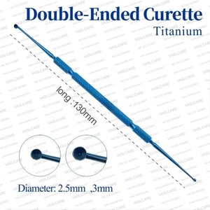 Curette à chalazion en acier inoxydable allemand, 8 pièces, double extrémité, micro-instrument ophtalmique, outil de précision pour la chirurgie oculaire, manuel - Product Image 5