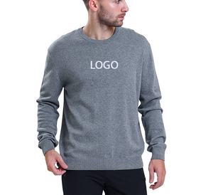 เสื้อสเวตเชิ้ตผู้ชายผ้าฝ้ายเนื้อหนาทรงปกติ ตกแต่งลายพิมพ์นูนแบบเฟรนช์เทอร์รี่ สำหรับฤดูหนาว ไม่มีฮู้ด สั่งซื้อจำนวนมาก - Product Image 4