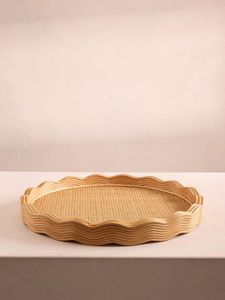 Assiette en rotin élégante parfaite pour servir des fruits, des petits pains et des amuse-gueules pendant les réunions de mariage et de famille - Product Image 5