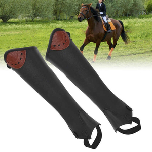 202 demi-chaps d'équitation en cuir marron de haute qualité vêtements équestres de style occidental de qualité supérieure - Product Image 3