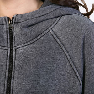 Sweats à capuche surdimensionnés délavés à l'acide pour femmes de grande taille sweats vêtements style personnalisé pull à capuche avec 14 fermetures éclair pour femmes vente en gros - Product Image 4