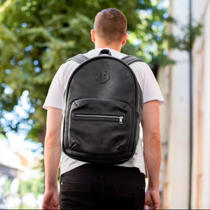 Large Capacity Vintage Genuine <b>Leather</b> <b>Backpack</b> for <b>Men</b> Durable Waterproof Cotton Portable Polyester for Daily Office Use - Product Image 1