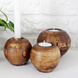 Jarra para velas única, candelabro decorativo de madera con tallas florales para ambientes románticos en Low Coast de HF CRAFTS - Product Image 6