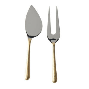 La mejor calidad disponible a bajo MOQ y precio Promocional Acero inoxidable 3 piezas Juego de cuchillos para queso al por mayor Mango chapado en oro - Product Image 3