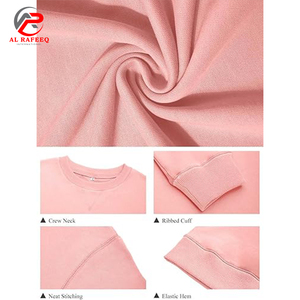Femmes surdimensionné coton français éponge sweat solide goutte épaule col rond sweat Logo broderie Style décontracté pour l'hiver - Product Image 4