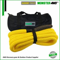Kit d'outils d'urgence Monster4WD, sangle de remorquage, corde cinétique, corde de récupération pour remorquer les voitures - Nylon 20 pieds x 3/4 pouce, garantie de 12 mois