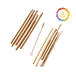 Juego de pajitas de bambú con cepillo de lavado y bolsa ecológica-Vajilla natural exportada directamente de fábrica vietnamita - Product Image 1