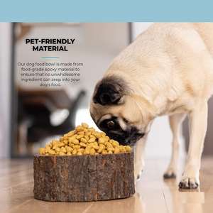 Prix de gros Premium bol pour chien avec écorce en bois extérieur haute qualité nourriture et eau bols pour animaux de compagnie s produits pour animaux de compagnie en bois - Product Image 3