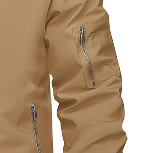 Men's <b>Slim</b> <b>Fit</b> Cotton Bomber <b>Jacket</b> with Stand Collar Custom Logo Fashion Embroidered Outerwear Hot Sale OEM ODM Canvas Clothing - Product Image 5
