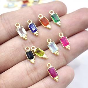 Abalorio pequeño de cuarzo rosa, colgante de bisel chapado en oro, collar con colgante hecho a mano de tres diseños crudos, abalorio de piedras preciosas facetadas - Product Image 3