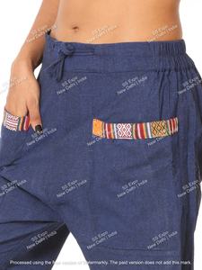 กางเกงอลาดินผู้หญิง ฟรีไซส์ ผ้าแคนวาสรักษ์โลก สวมใส่สบาย สไตล์ฮิปปี้ โบโฮ เหมาะสำหรับฤดูหนาว โยคะ จ็อกเกอร์ ทรงตรง ฮาเร็ม แบ็กกี้ สตรีทแวร์ - Product Image 6