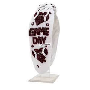 Luxury Beaded Sports <b>Headband</b> <b>Game</b> Day Hairband For Team Fans - Product Image 1