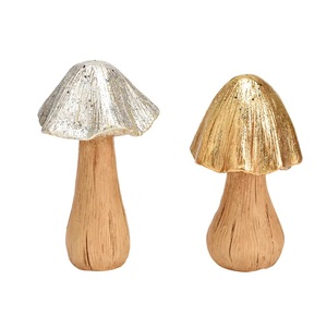 Centro de mesa de madera torneado a mano con tapa de metal para un diseño interior rústico y un estilo de temporada acogedor inspirado en la naturaleza - Product Image 1