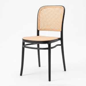Contemporary Faux Rattan <b>Mesh</b> Thonet <b>Plastic</b> Molded Restaurant Chair ST3042 - Product Image 1