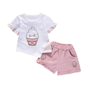 Conjunto de Top de manga corta con un hombro para niños de 6 a 12 años de edad - Product Image 2