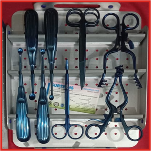 Juego de instrumentos de cirugía de columna vertebral de madera recubierta de Plasma azul de alta calidad Fuente de alimentación manual Juego de instrumentos cervicales Surtechs - Product Image 6