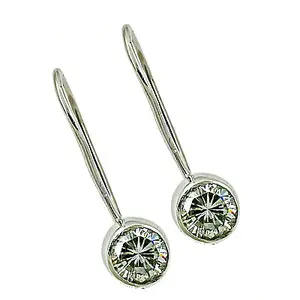Boucles d'oreilles pendantes en argent pour femmes, avec CZ clair, design vintage tendance, style vintage religieux, forme de papillon en cuivre et laiton, cadeau - Product Image 1