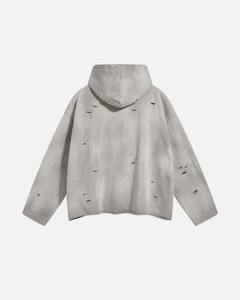 Nouveau pull à capuche en molleton français 2026, style urbain, en coton, avec trous irréguliers et effet délavé - Product Image 6