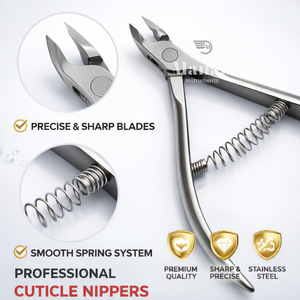 Coupe-cuticules professionnel en acier inoxydable à double ressort de qualité supérieure, outil de manucure et pédicure - Product Image 2