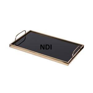 Decoración de mesa de cena con acabado antiguo, bandeja de servicio, uso multiusos, bandeja de Metal para servir desayuno, Decoración de mesa - Product Image 1