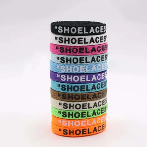 Lacets plats pour chaussures 120 <span class=keywords><strong>140</strong></span> 160 <span class=keywords><strong>cm</strong></span>, motif lettres colorées en dentelle 8mm, imprimé double face « SHOELACES », noir et <span class=keywords><strong>blanc</strong></span> - Product Image 1