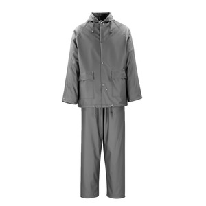 Ensemble de vêtements de pluie 2 pièces haute visibilité et respirant, veste de sécurité réfléchissante imperméable pour travaux de construction - Product Image 1