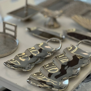 Plateaux de service de nourriture de luxe en acier inoxydable de la meilleure qualité Design poli miroir créatif écologique pour restaurant hôtel - Product Image 5