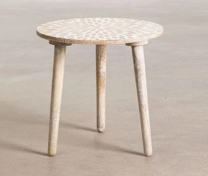 Taburete moderno de madera maciza de alta calidad, muebles de sala de estar, diseño de dormitorio, marco de madera maciza, silla de Banco otomana redonda - Product Image 5