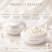 Crème éclaircissante et hydratante pour le visage à l'arbutine et au glutathion, soin de nuit pour peaux sèches et foncées, marque privée