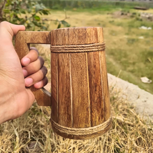 100% Natural Polished Wooden <b>Mug</b> for Beer Barware and Tabletop Customized Packing and Sale on <b>Cheap</b> Price with Love Style - Product Image 1