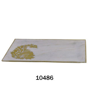 Plateau de service de table décoratif en marbre avec plateau de fruits à motif de fleurs pour station de mariage et club Plateau décoratif - Product Image 3