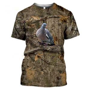 T-shirts pour hommes en polyester respirant à coupe ample, imprimés numériquement avec motif camouflage, vente en gros - Product Image 4