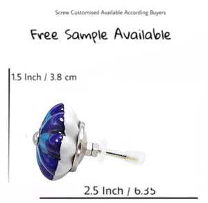 Bleu céramique bouton porte tiroir armoire poignée tire cuisine commode chambre extérieur entrepôt salon hôtel école hôpital - Product Image 3