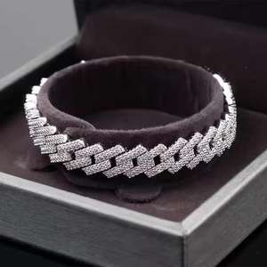 Pulsera de eslabones cubanos Iced out Moissanite Diamond Bracelet Joyería de moda para fiestas Plata de Ley 925 - Product Image 2