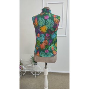 Chemisier sans manches à col roulé et motifs pour femme, 35277 - Vert - Product Image 6