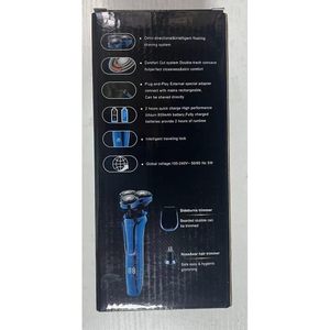 Rasoir électrique sans fil USB pour hommes, étanche IPX7, avec écran LED, tondeuse à poils de nez, fonction de verrouillage, lames de rechange - Product Image 5