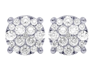 Hip Hop Iced Out Round Cut Moissanite Diamond With S925 <b>Silver</b> <b>Stud</b> Gold Plated Earrings For Women - Product Image 1