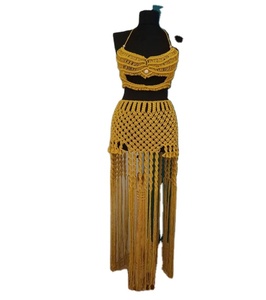 Macrame Swimwear Beach Wedding YOUR BRIDE to BE Cotton Hand Woven <b>Festival</b> Clothing Bustier Crop <b>Top</b> Women Macrame Beach Dress - Product Image 1