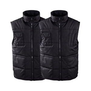 New Arrival <b>Men's</b> Sleeveless Smart Casual Leather Jacket Customizable Canvas Body <b>Warmer</b> With Zipper Closure for Spring - Product Image 6