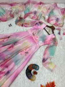 ผ้าเครปคอกลมผ้าเรยอนสำหรับผู้หญิงยาวขนาดใหญ่พิเศษพิมพ์ลายดอกไม้งานเย็บปะแฟชั่นใหม่ฤดูร้อน2024 - Product Image 3