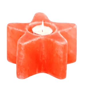 เชิงเทียนรูปดาวสีชมพูหินคริสตัลหิมาลัยทำด้วยมือสำหรับห้องนอนและบรรยากาศที่ผ่อนคลาย - Product Image 4