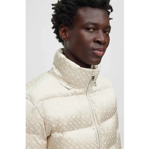 Men's Winter Canvas Puffer <b>Jacket</b> with Stand Collar <b>Waterproof</b> Quick Dry Custom Streetwear <b>Padded</b> Bubble Design Zipper Closure - Product Image 2